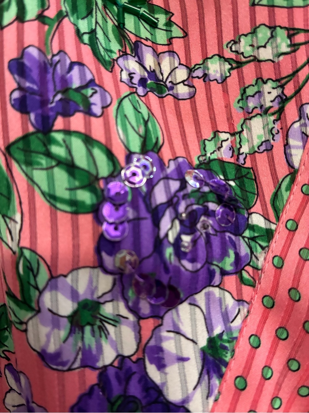 Floral Pink Midi Dress with Purple Bloom Print - Picture 2 of 10